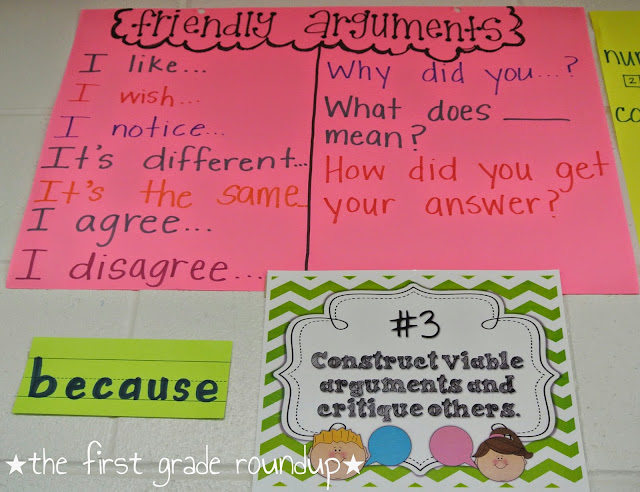 Friendly math arguments chart