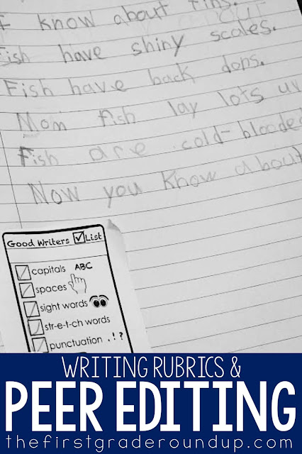 peer editing checklist image for pinterest