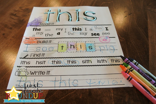sight word practice for new words: THIS