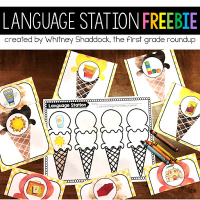 language center freebie for kindergarten