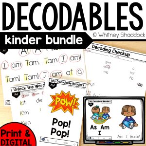 kindergarten decodable readers - TpT cover image