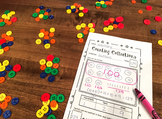 counting collections with buttons and response page