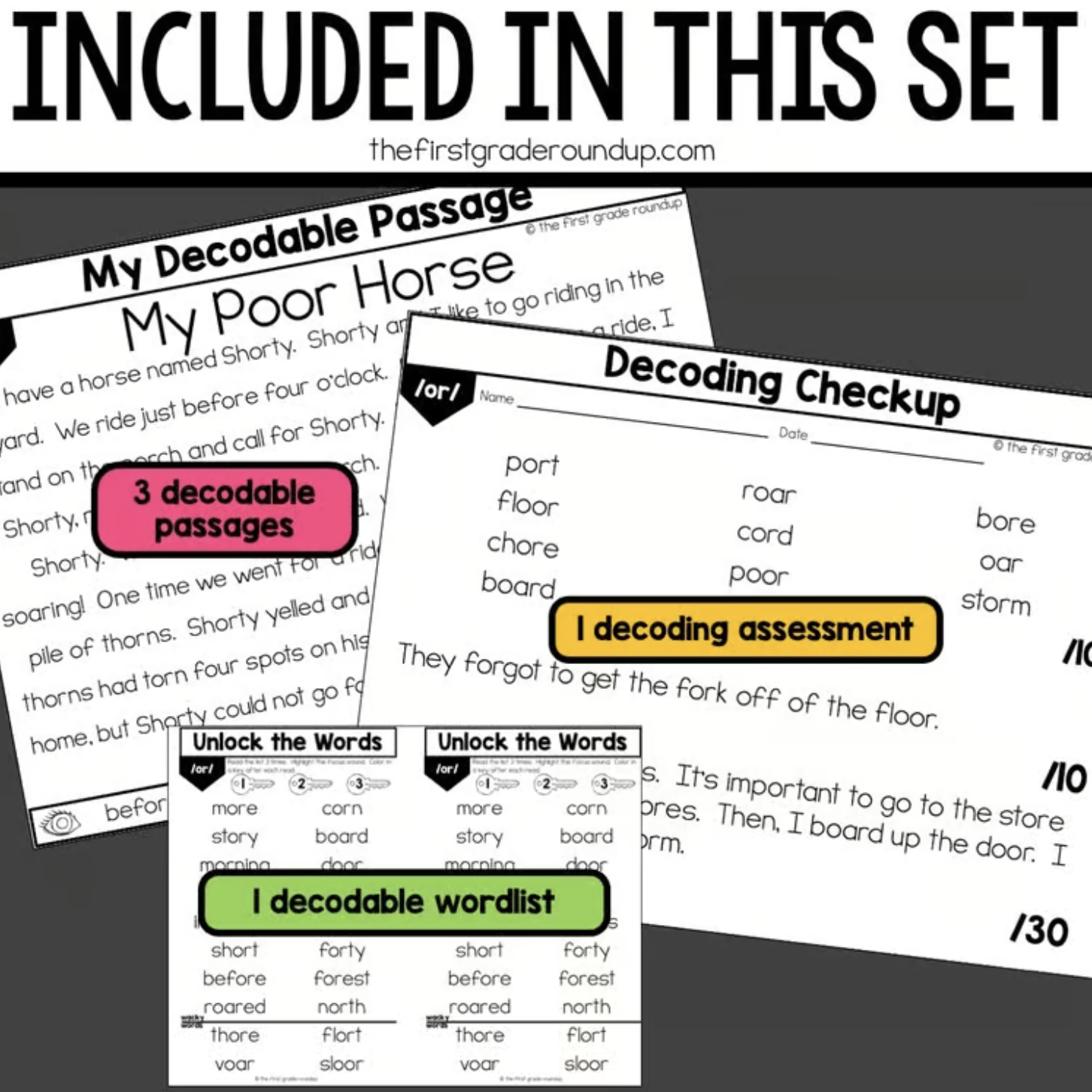 R Controlled Vowels OR ORE OAR Decodable Passages & Readers for 1st Grade - Image 3