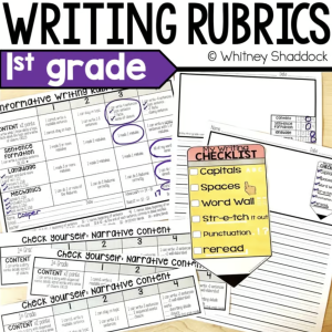 first grade writing rubrics - cover image